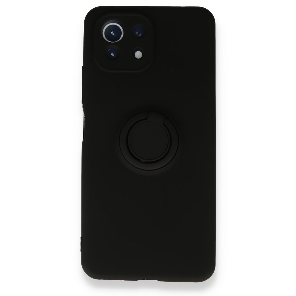 Xiaomi Mİ 11 Lite Kılıf Viktor Yüzüklü Silikon - Siyah  Xiaomi Mİ 11 Lite Kılıf Viktor Yüzüklü Silikon - Siyah