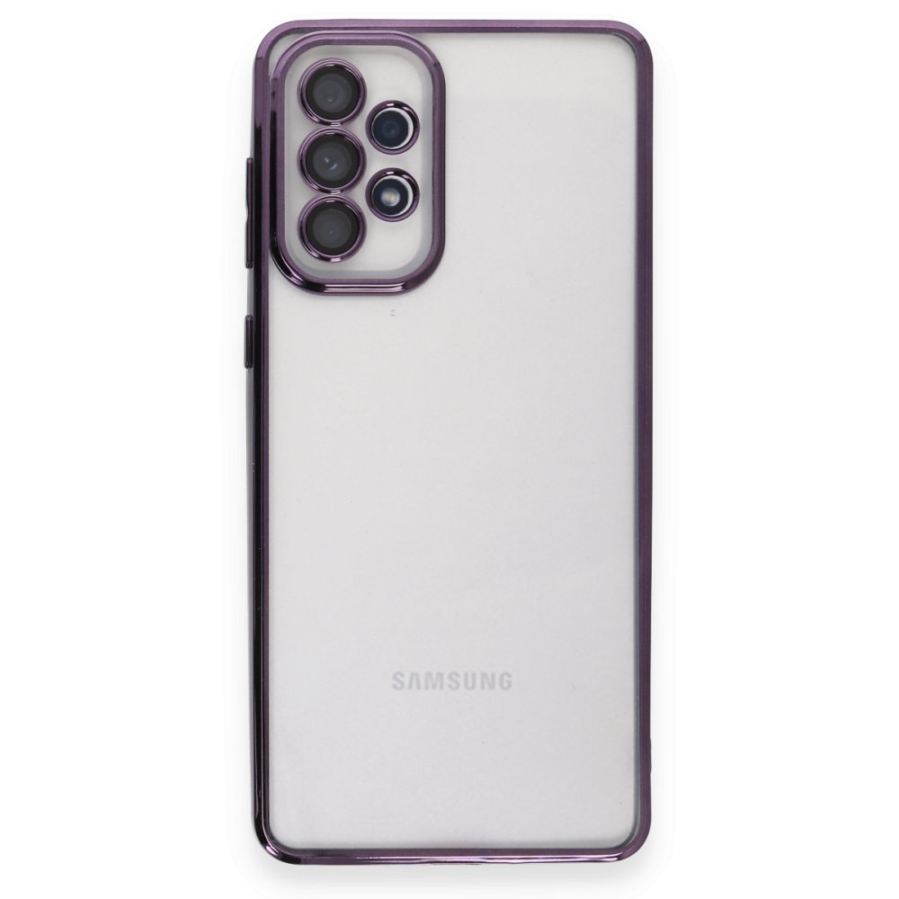  Samsung Galaxy A73 5G Kılıf Razer Lensli Silikon - Mor