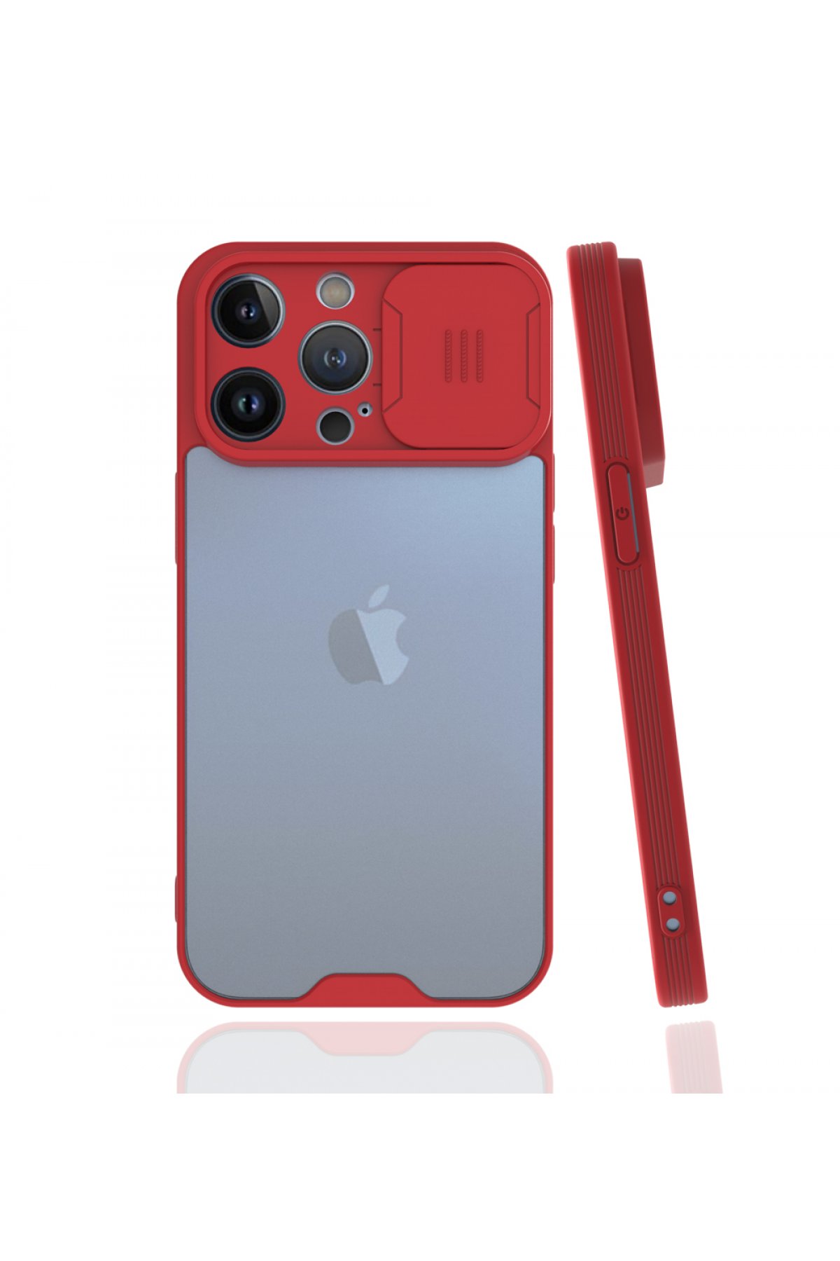 iPhone 13 Pro Max Kılıf Platin Kamera Koruma Silikon - Kırmızı iPhone 13 Pro Max Kılıf Platin Kamera Koruma Silikon - Kırmızı