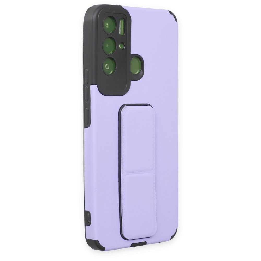 Tecno Pova Neo Kılıf Mega Standlı Silikon - Lila Tecno Pova Neo Kılıf Mega Standlı Silikon - Lila