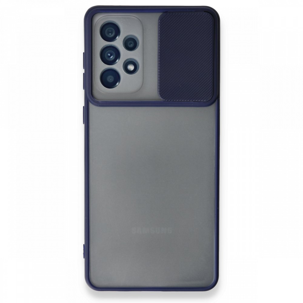  Samsung Galaxy A33 5G Kılıf Palm Buzlu Kamera Sürgülü Silikon - Lacivert