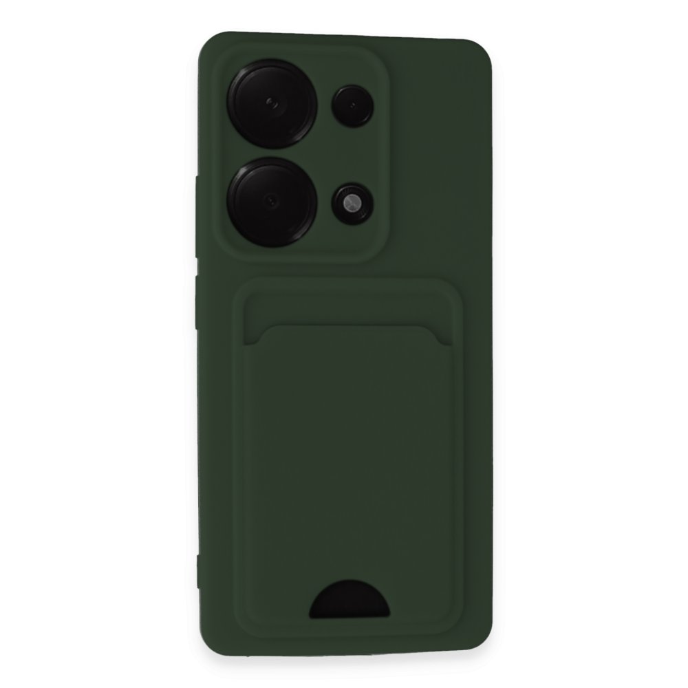  Xiaomi Poco M6 Pro 4G Kılıf Kelvin Kartvizitli Silikon - Koyu Yeşil