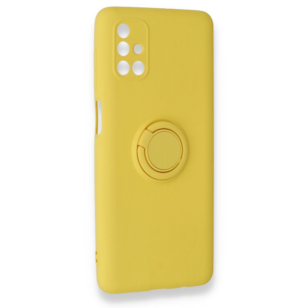  Samsung Galaxy M51 Kılıf Viktor Yüzüklü Silikon - Sarı