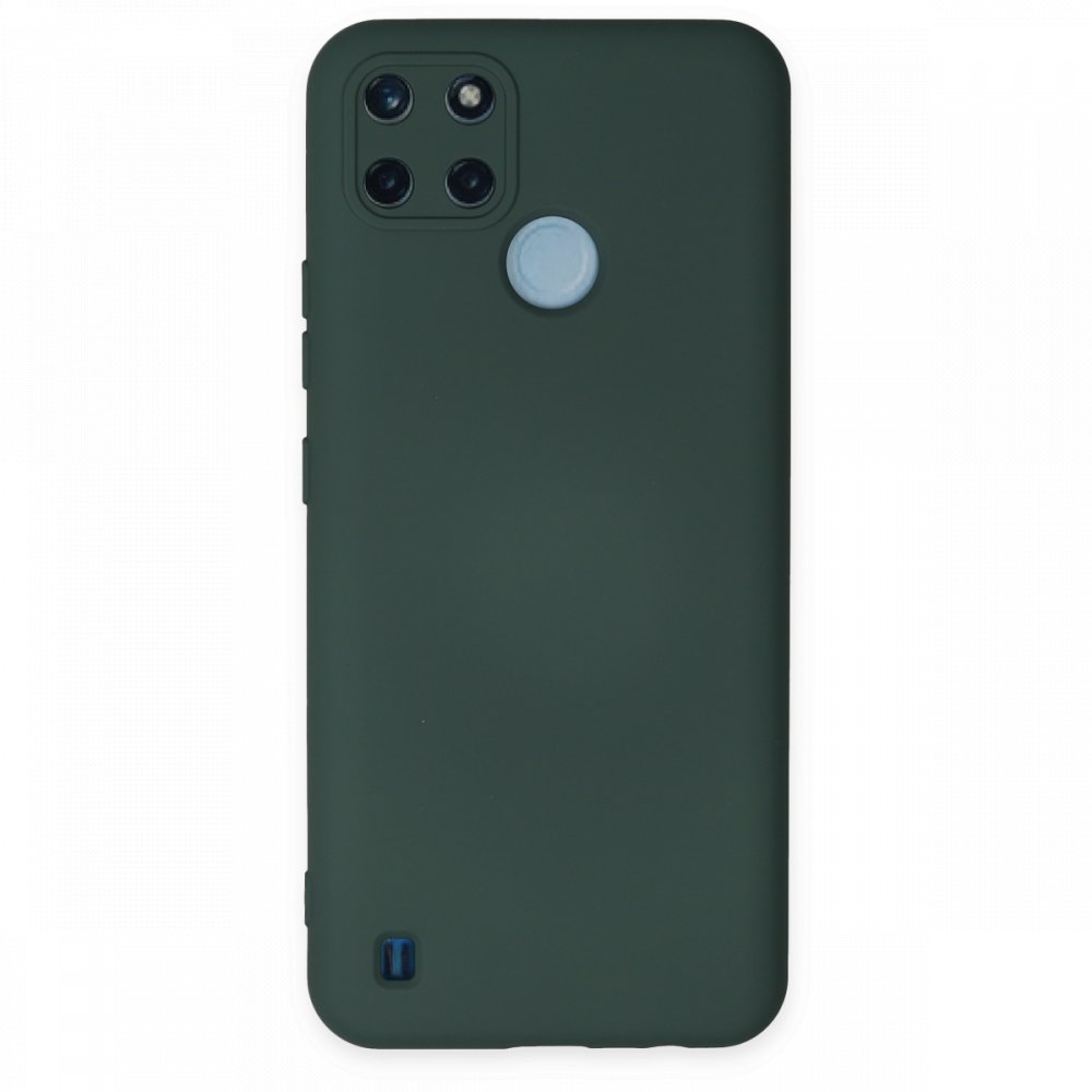  Realme C21Y Kılıf Nano içi Kadife Silikon - Koyu Yeşil