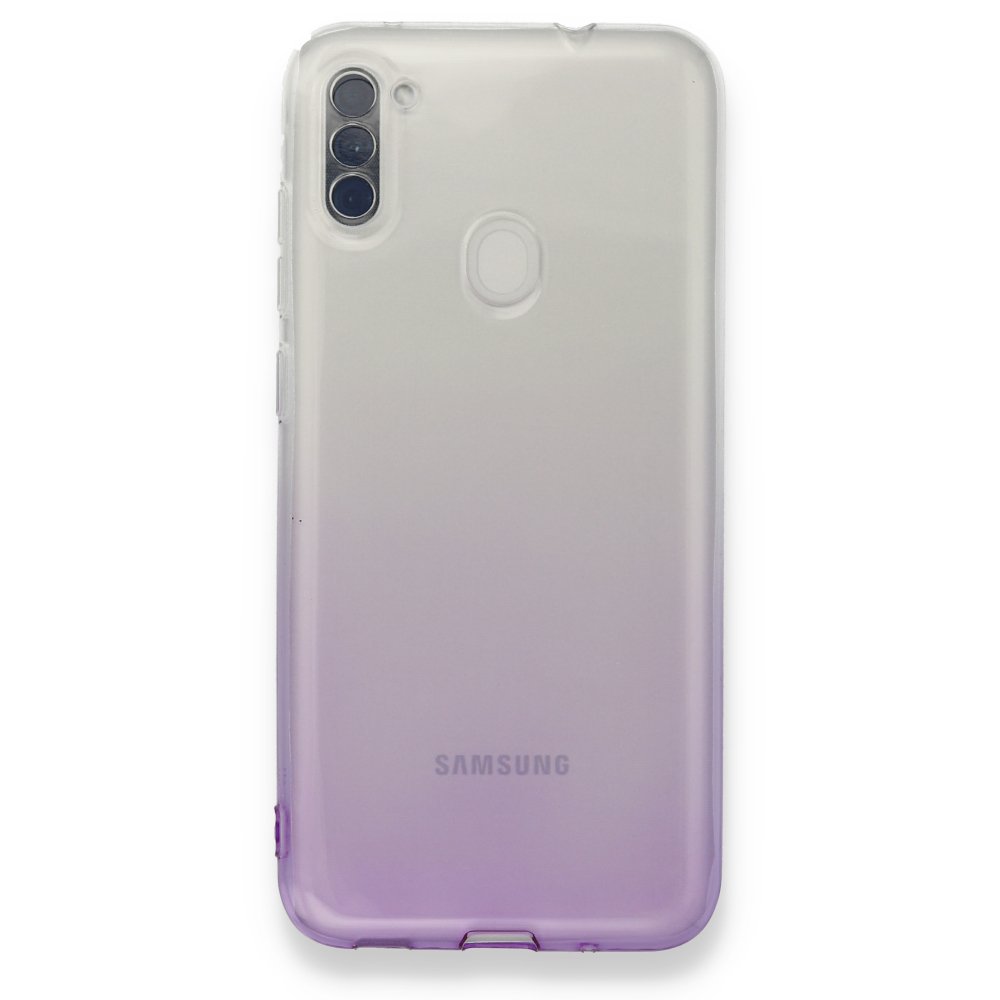  Samsung Galaxy M11 Kılıf Lüx Çift Renkli Silikon - Mor