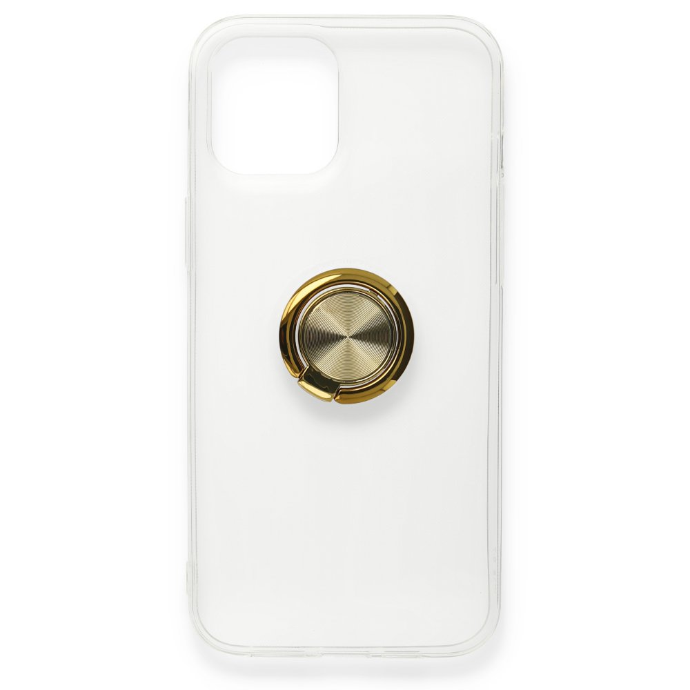  iPhone 12 Mini Kılıf Gros Yüzüklü Silikon - Gold