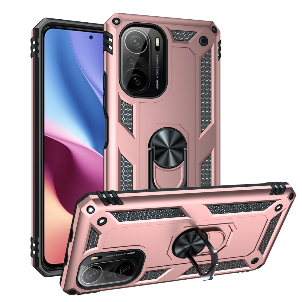  Xiaomi Mi 11i Kılıf Sofya Yüzüklü Silikon Kapak - Rose