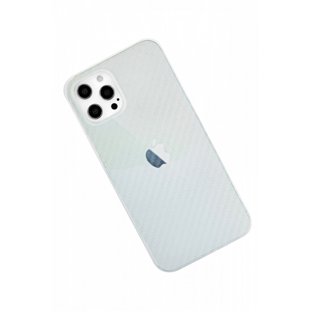  iPhone 12 Pro Max Kılıf Karbon PP Silikon - Şeffaf
