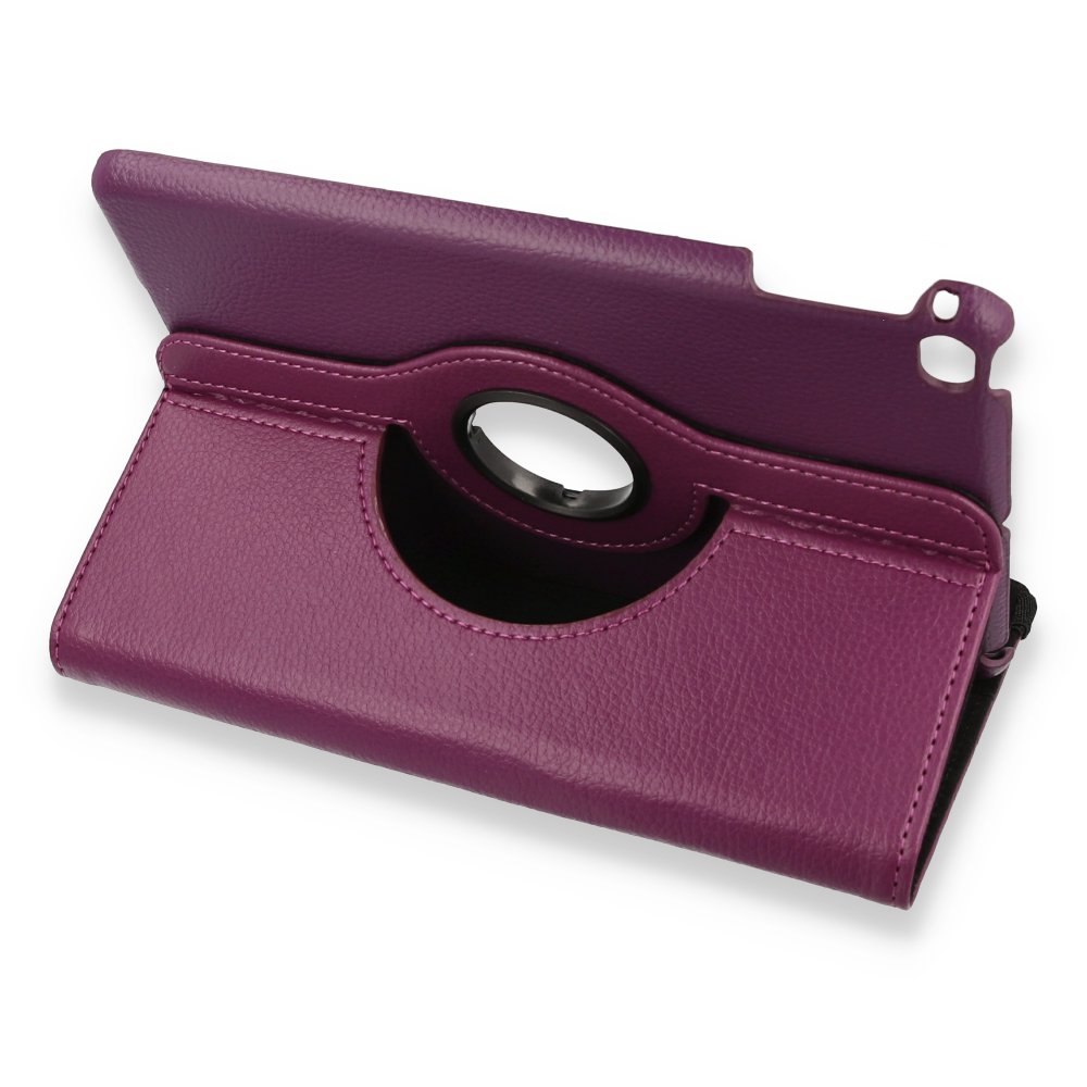  iPad Mini 4 Kılıf 360 Tablet Deri Kılıf - Mürdüm