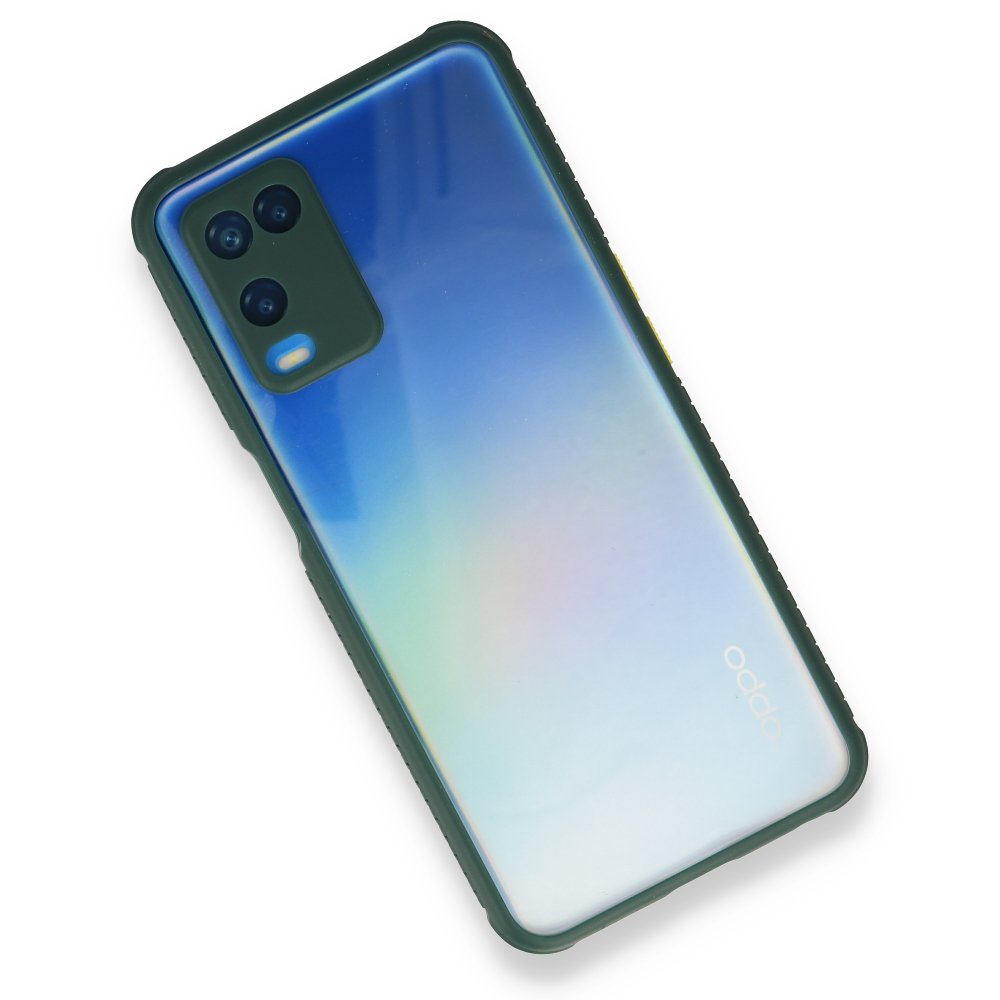 Oppo A54 4G Kılıf Miami Şeffaf Silikon - Koyu Yeşil Oppo A54 4G Kılıf Miami Şeffaf Silikon - Koyu Yeşil