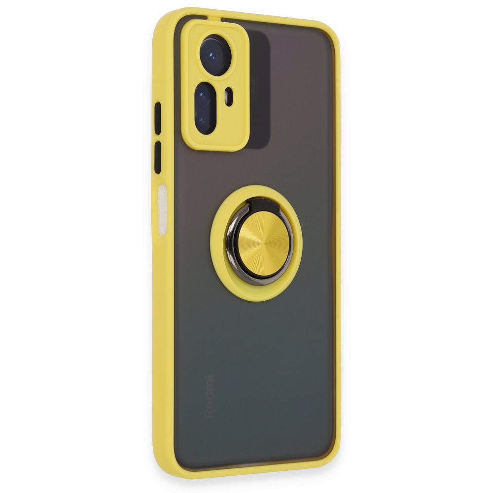 Redmi Note 12S Kılıf Montreal Yüzüklü Silikon Kapak - Sarı Redmi Note 12S Kılıf Montreal Yüzüklü Silikon Kapak - Sarı