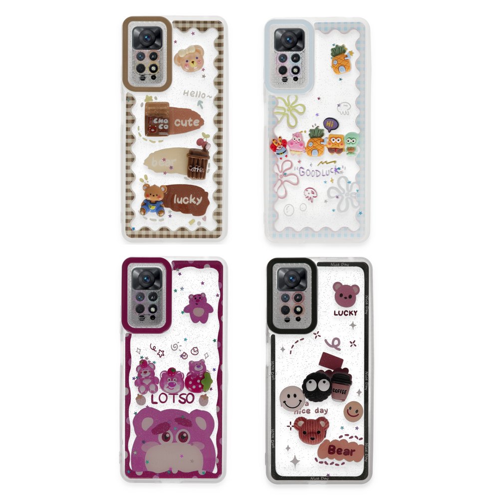 Redmi Note 11 Kılıf Sweet Desenli Silikon Kapak - Şeffaf