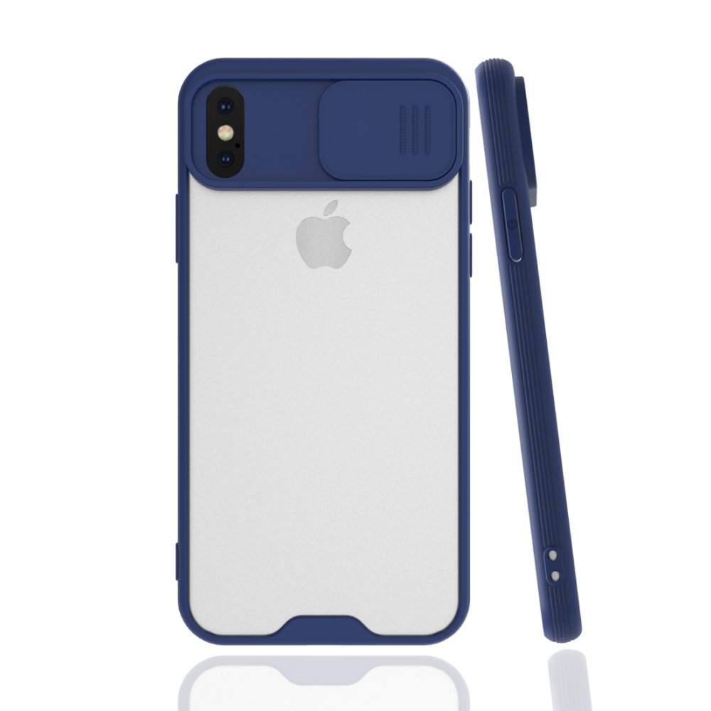 iPhone XS Kılıf Platin Kamera Koruma Silikon - Lacivert iPhone XS Kılıf Platin Kamera Koruma Silikon - Lacivert