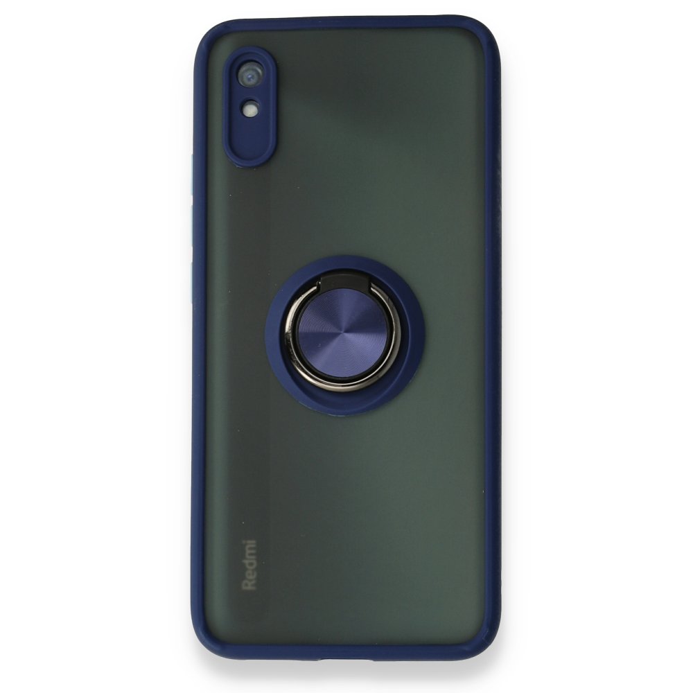 Redmi 9A Kılıf Montreal Yüzüklü Silikon Kapak - Lacivert Redmi 9A Kılıf Montreal Yüzüklü Silikon Kapak - Lacivert
