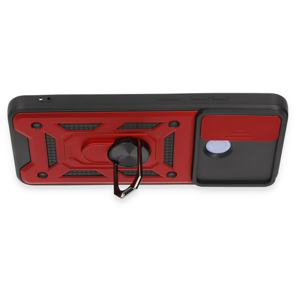 Redmi 12C Kılıf Pars Lens Yüzüklü Silikon - Kırmızı Redmi 12C Kılıf Pars Lens Yüzüklü Silikon - Kırmızı