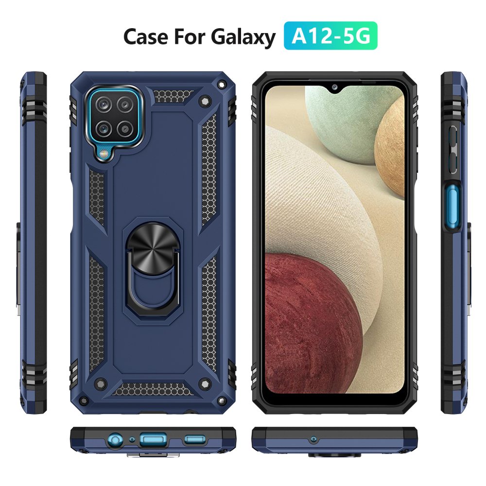  Samsung Galaxy M22 Kılıf Sofya Yüzüklü Silikon Kapak - Lacivert