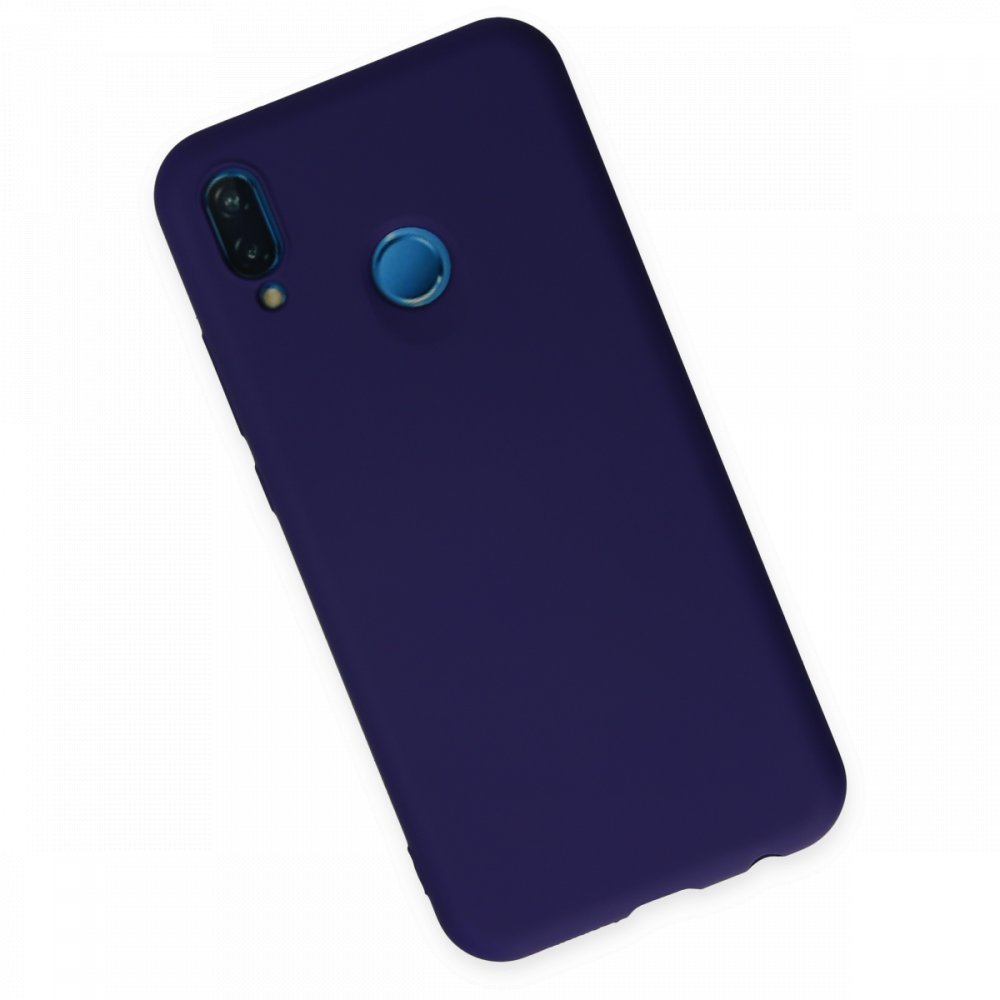  Huawei P20 Lite Kılıf Nano içi Kadife Silikon - Mor