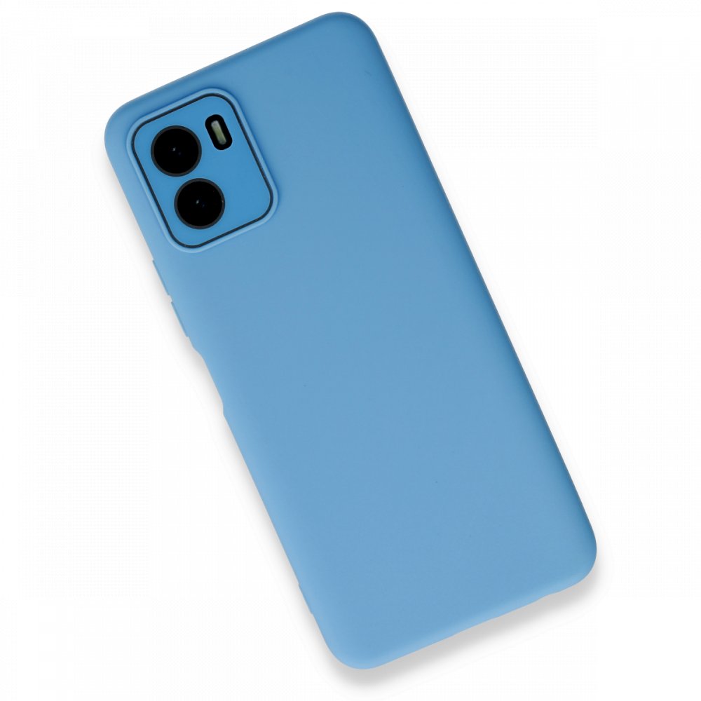  Vivo Y15S Kılıf Lansman Glass Kapak - Mavi