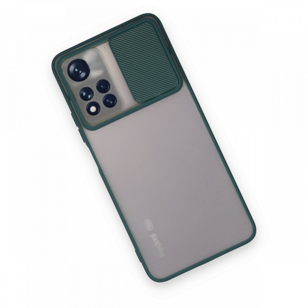 Redmi Note 11T Kılıf Palm Buzlu Kamera Sürgülü Silikon - Yeşil Redmi Note 11T Kılıf Palm Buzlu Kamera Sürgülü Silikon - Yeşil