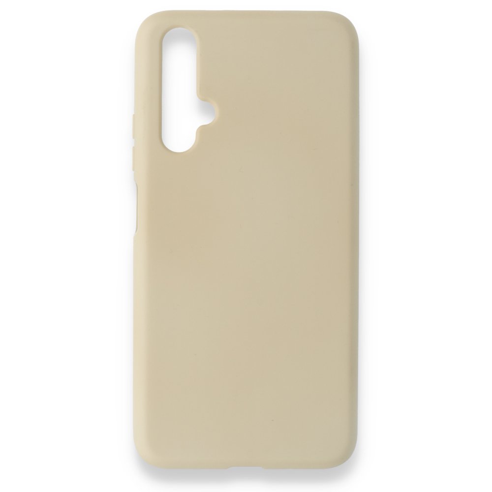 Huawei Nova 5T Kılıf Nano içi Kadife Silikon - Kemik  Huawei Nova 5T Kılıf Nano içi Kadife Silikon - Kemik