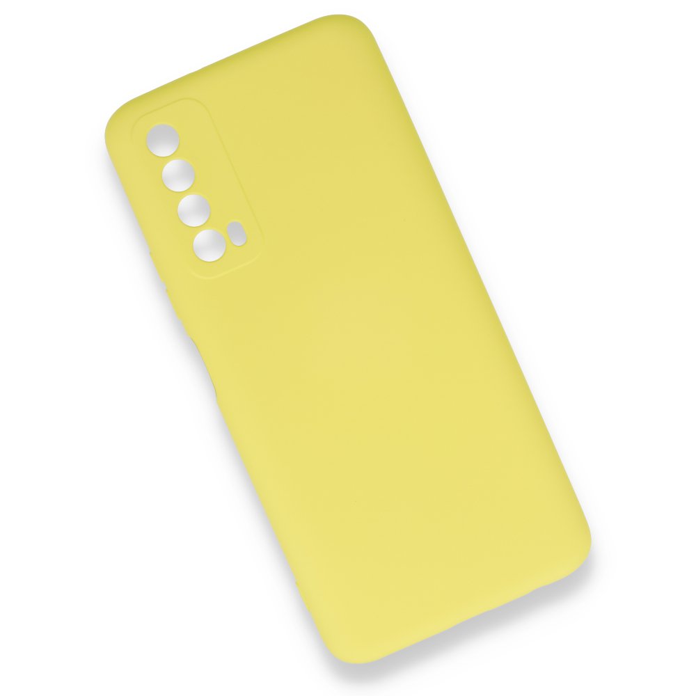 Huawei P Smart 2021 Kılıf Nano içi Kadife Silikon - Sarı  Huawei P Smart 2021 Kılıf Nano içi Kadife Silikon - Sarı