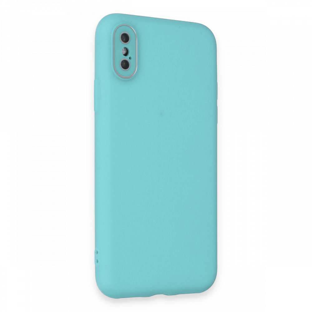 iPhone X Kılıf Lansman Glass Kapak - Turkuaz iPhone X Kılıf Lansman Glass Kapak - Turkuaz