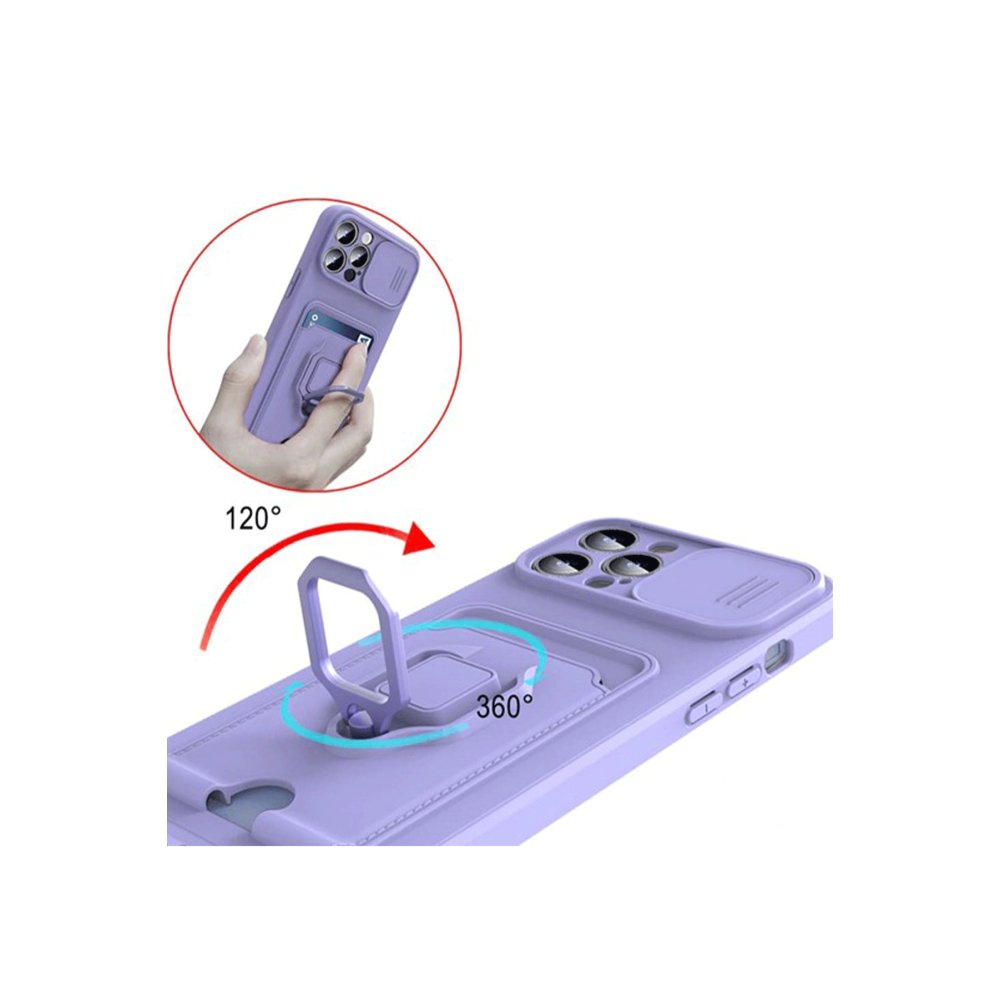  Xiaomi Mİ 11 Lite Kılıf Zuma Kartvizitli Yüzüklü Silikon - Pembe