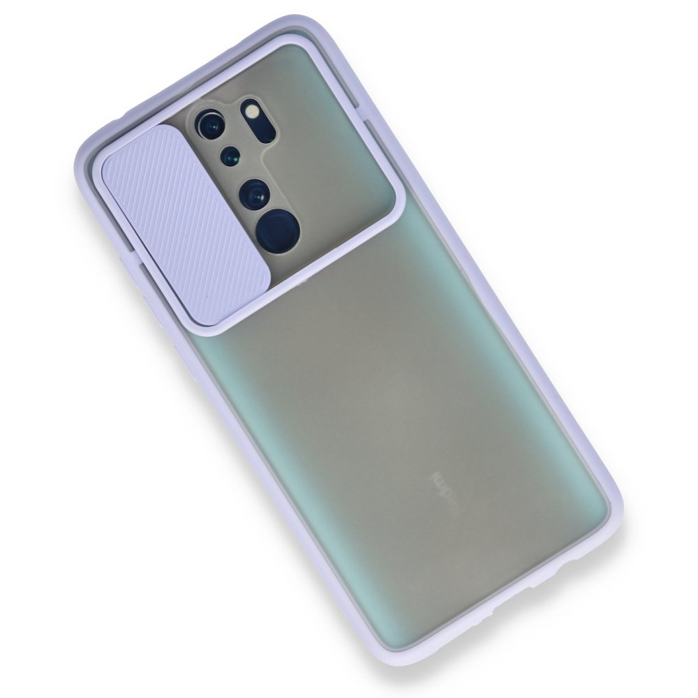 Redmi Note 8 Pro Kılıf Palm Buzlu Kamera Sürgülü Silikon - Lila