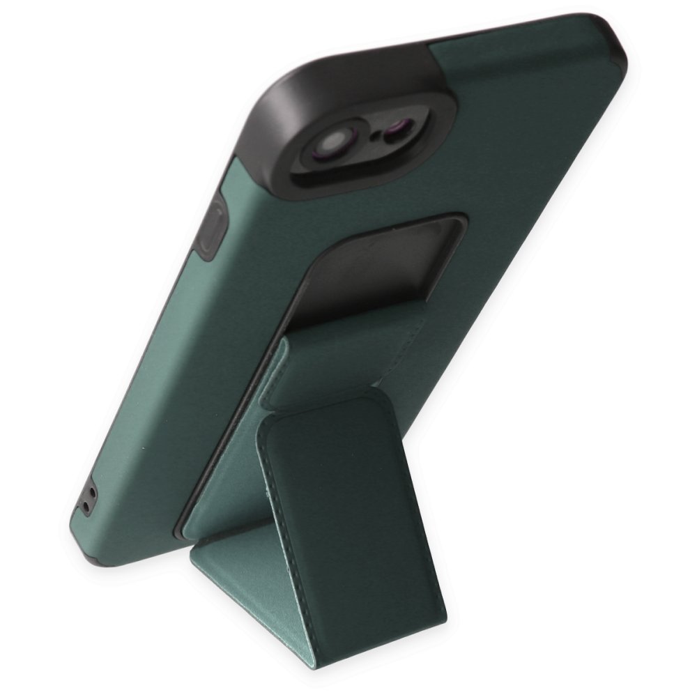 iPhone 7 Kılıf Mega Standlı Silikon - Yeşil