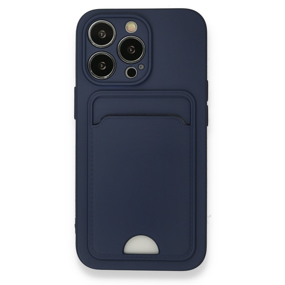 iPhone 13 Pro Kılıf Kelvin Kartvizitli Silikon - Lacivert