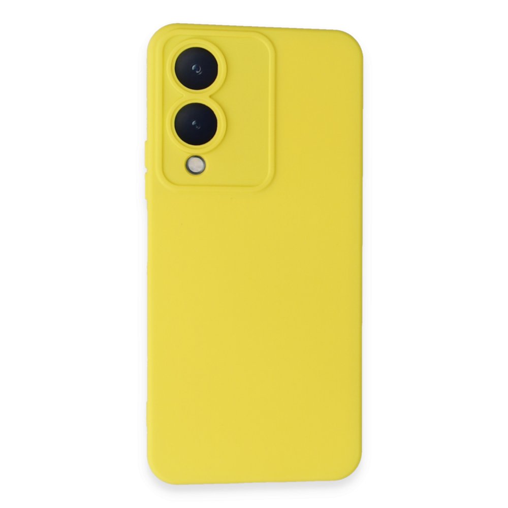 Vivo Y17S Kılıf Nano içi Kadife Silikon - Sarı Vivo Y17S Kılıf Nano içi Kadife Silikon - Sarı