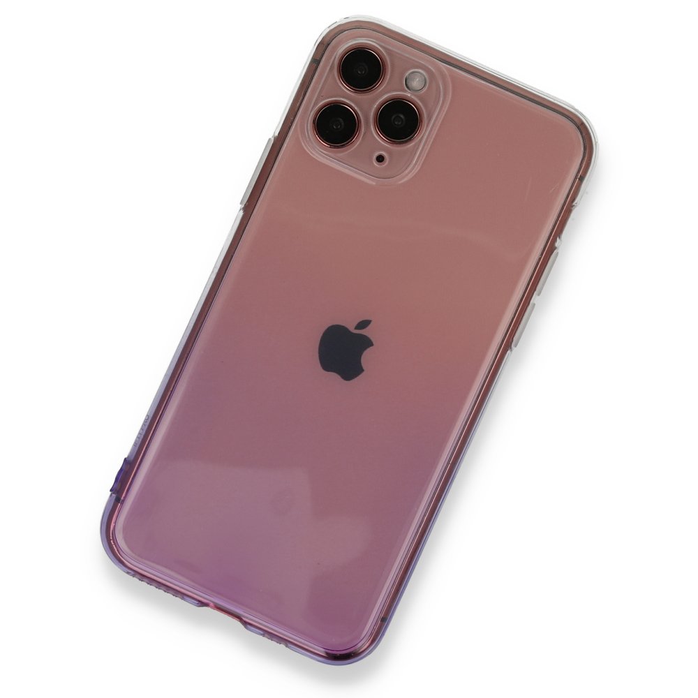  iPhone 11 Pro Kılıf Lüx Çift Renkli Silikon - Pembe