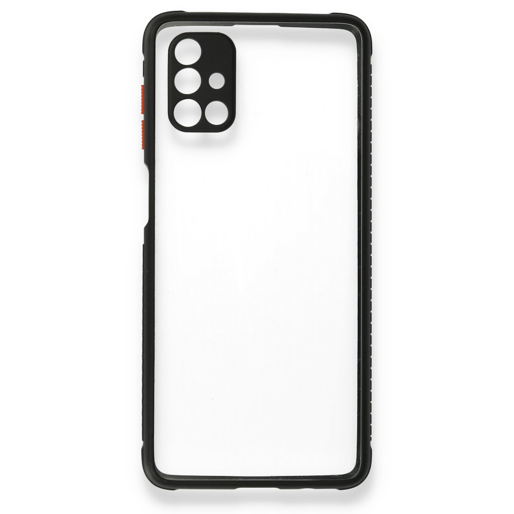  Samsung Galaxy M51 Kılıf Miami Şeffaf Silikon - Siyah