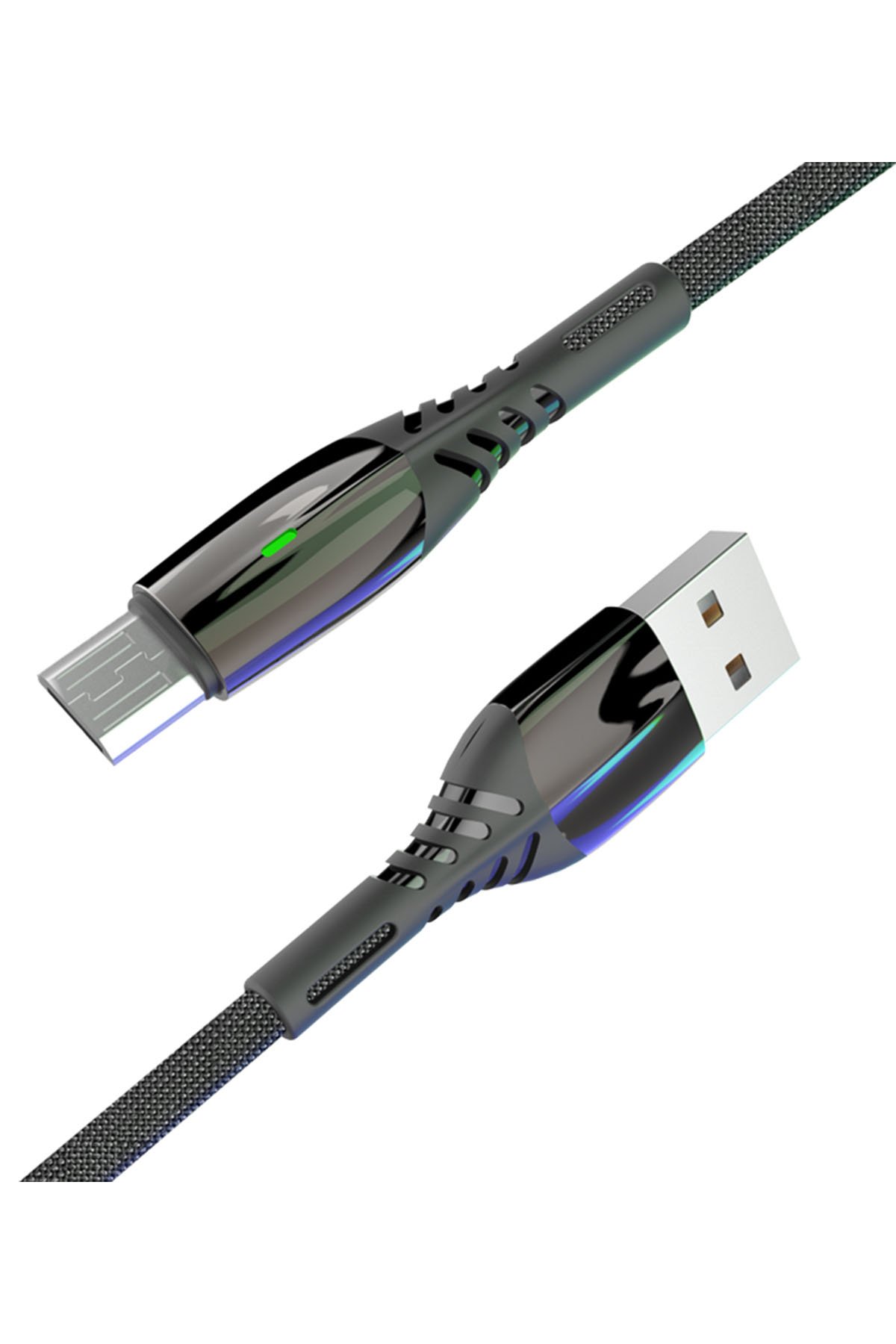 Konfulon S91 Ledli Micro USB Kablo 1M 2.4A - Siyah Konfulon S91 Ledli Micro USB Kablo 1M 2.4A - Siyah