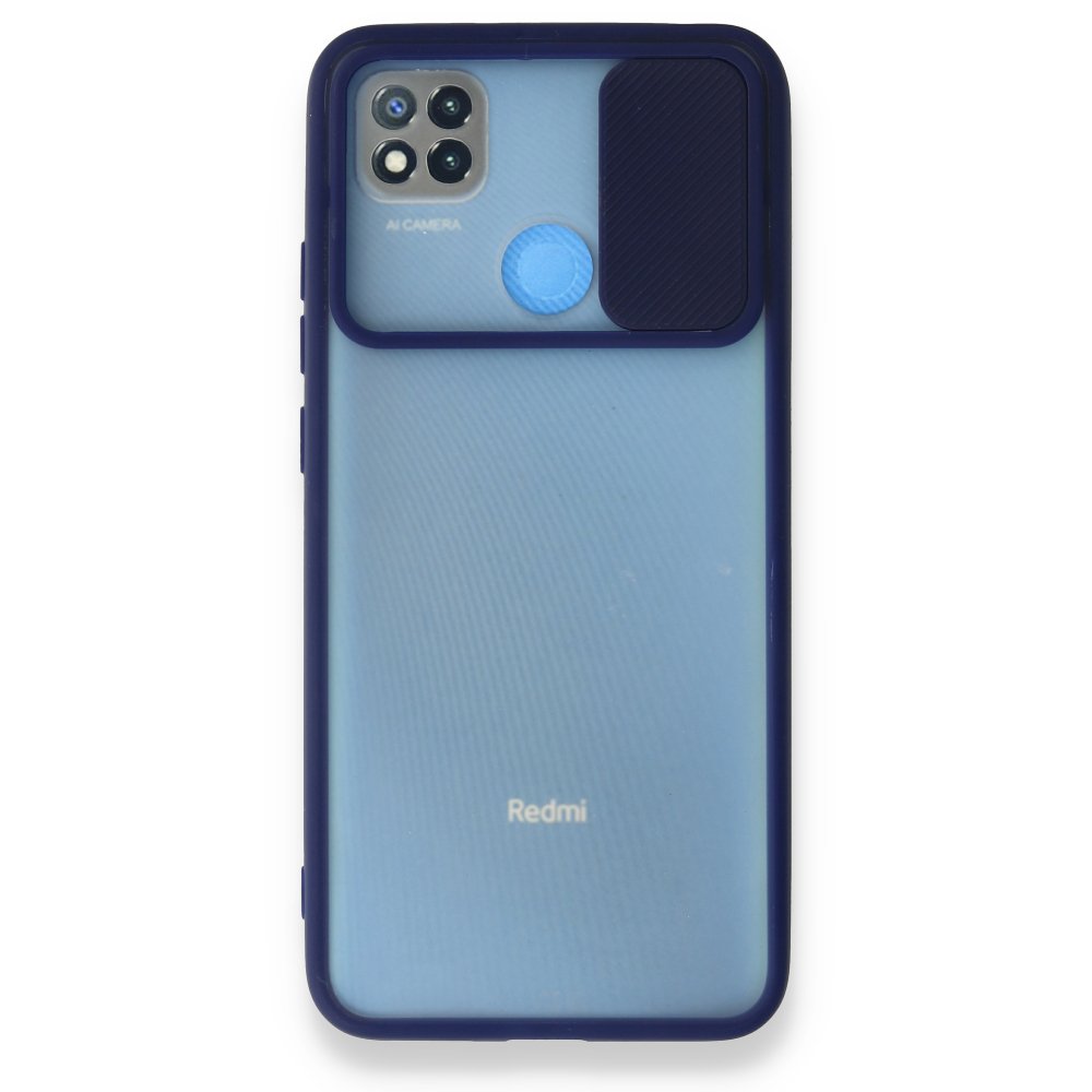 Redmi 9C Kılıf Palm Buzlu Kamera Sürgülü Silikon - Lacivert