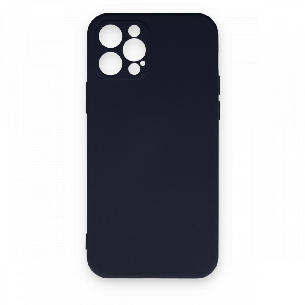  iPhone 12 Pro Max Kılıf Nano içi Kadife Silikon - Lacivert