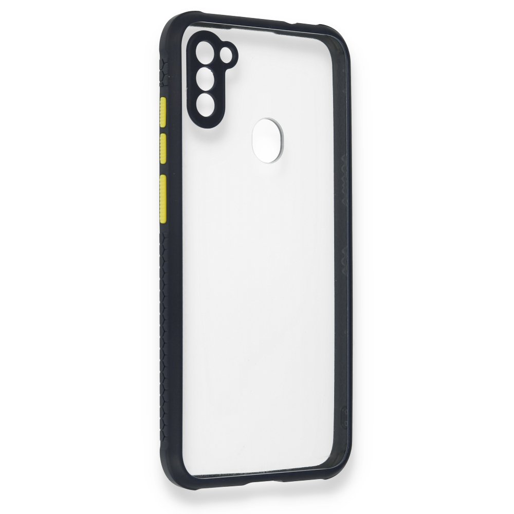  Samsung Galaxy M11 Kılıf Miami Şeffaf Silikon - Lacivert