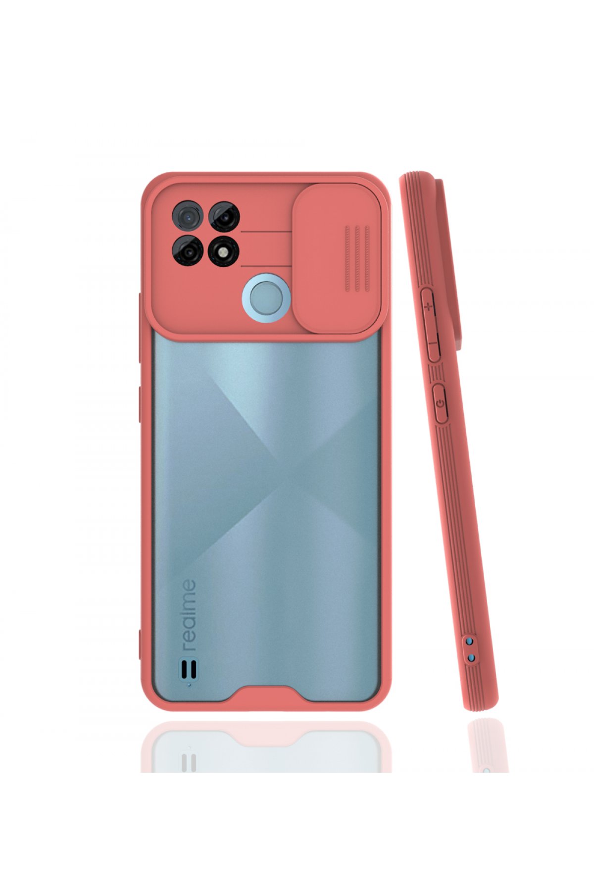 Realme C21 Kılıf Platin Kamera Koruma Silikon - Pembe Realme C21 Kılıf Platin Kamera Koruma Silikon - Pembe