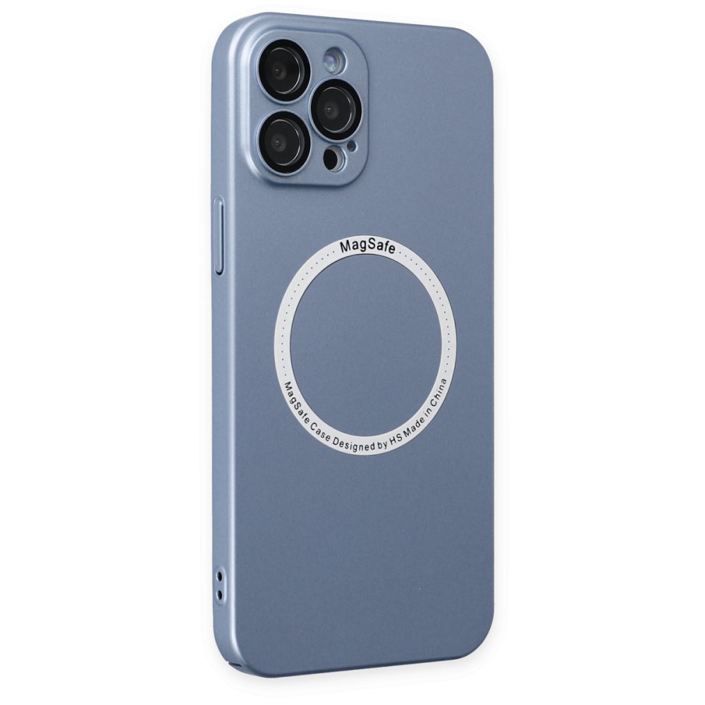  iPhone 12 Pro Max Kılıf Jack Magneticsafe Lens Silikon - Sierra Blue