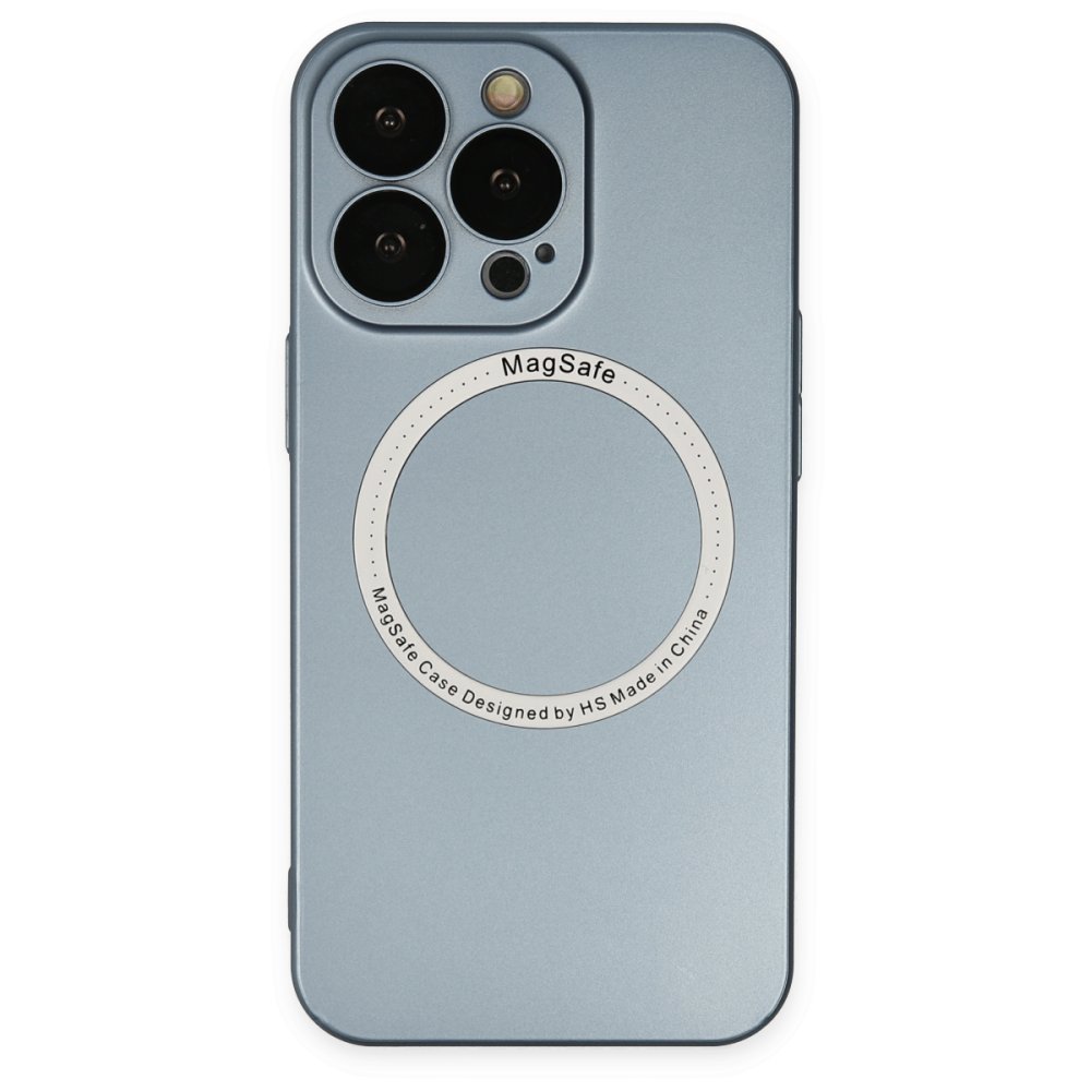  iPhone 13 Pro Kılıf Jack Magneticsafe Lens Silikon - Sierra Blue