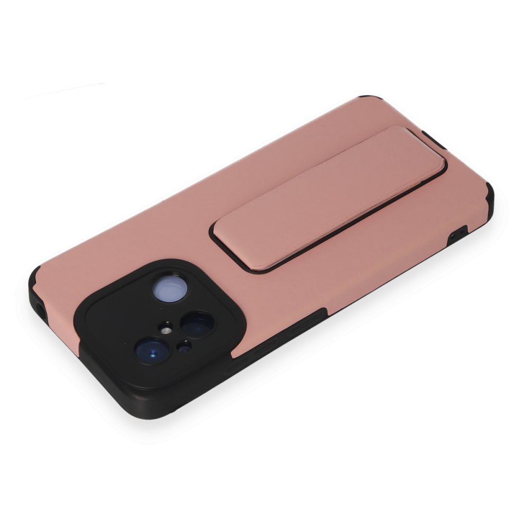 Redmi 12C Kılıf Mega Standlı Silikon - Pudra Redmi 12C Kılıf Mega Standlı Silikon - Pudra