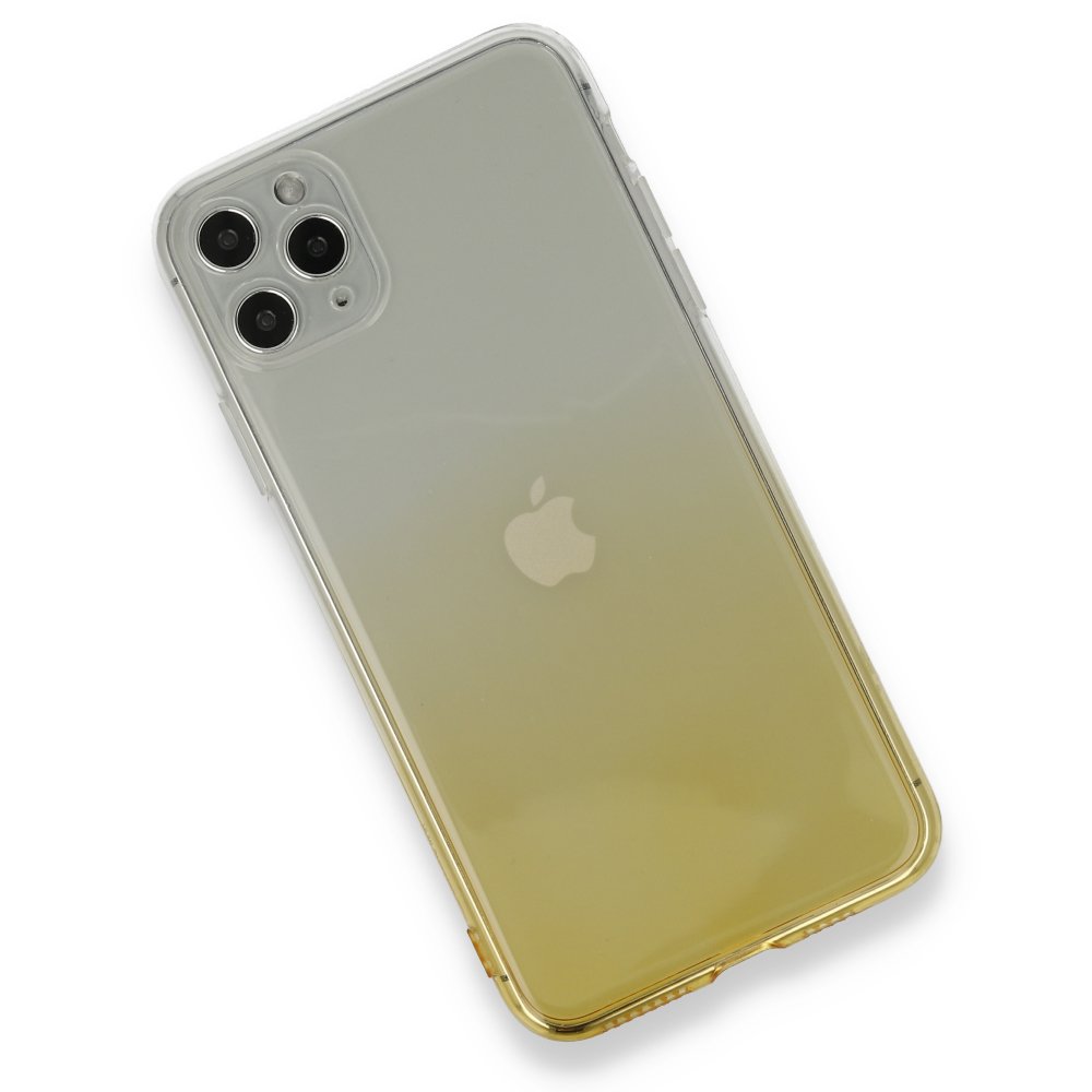 iPhone 11 Pro Max Kılıf Lüx Çift Renkli Silikon - Sarı