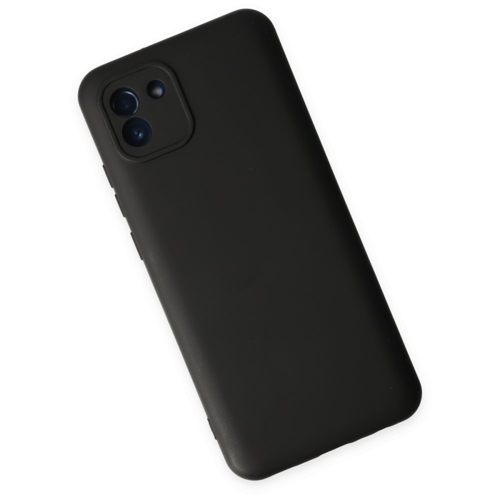  Samsung Galaxy A03 Kılıf Nano içi Kadife Silikon - Siyah
