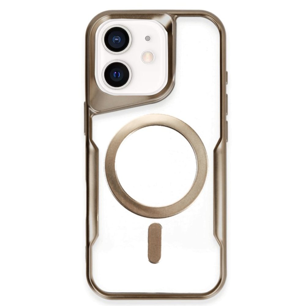 iPhone 11 Kılıf Boyi Magsafe Silikon Kapak - Kahverengi iPhone 11 Kılıf Boyi Magsafe Silikon Kapak - Kahverengi