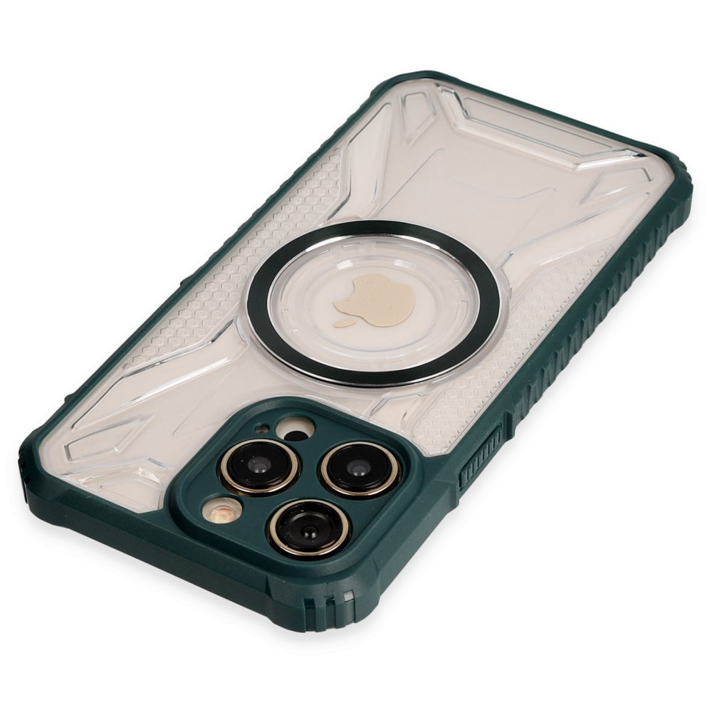  iPhone 14 Pro Kılıf Prag Magneticsafe Kapak - Koyu Yeşil
