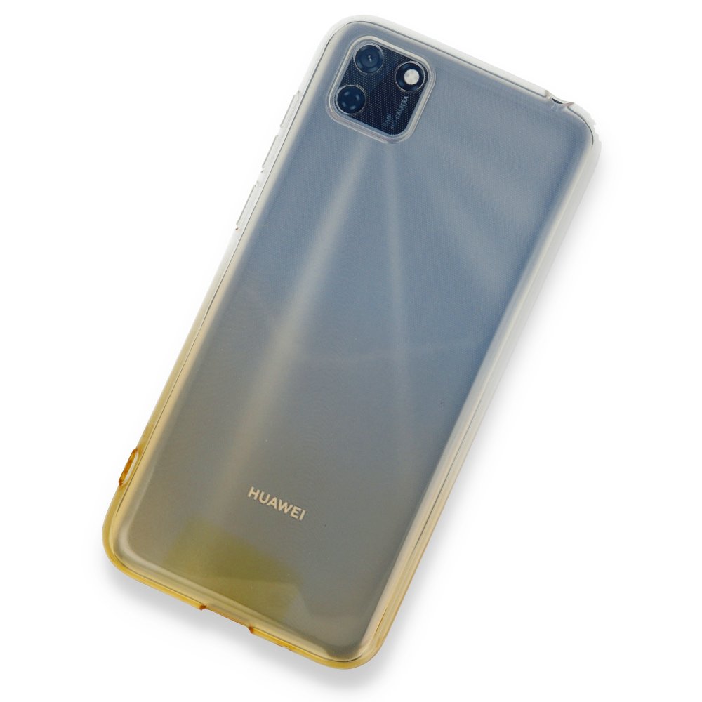 Huawei Y5P Kılıf Lüx Çift Renkli Silikon - Sarı  Huawei Y5P Kılıf Lüx Çift Renkli Silikon - Sarı
