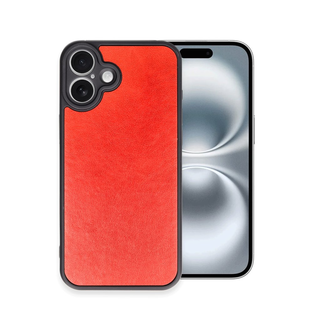 iPhone 16 Plus Kılıf Aras Deri Kapak - Kırmızı  iPhone 16 Plus Kılıf Aras Deri Kapak - Kırmızı