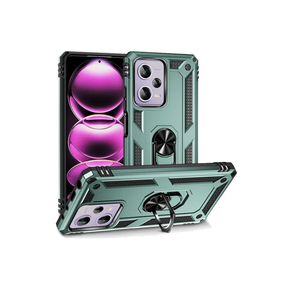  Xiaomi Poco X5 Pro 5G Kılıf Sofya Yüzüklü Silikon Kapak - Yeşil