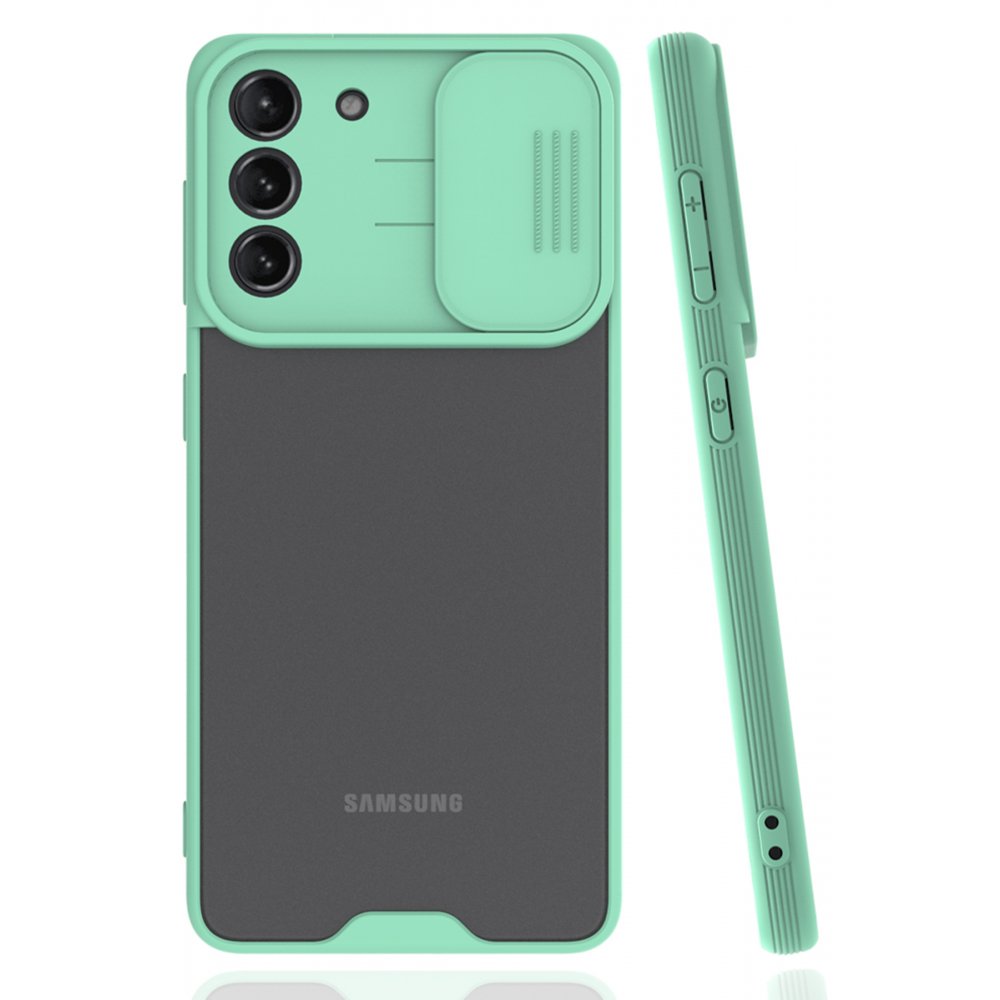 Samsung Galaxy S21 Kılıf Platin Kamera Koruma Silikon - Açık Yeşil