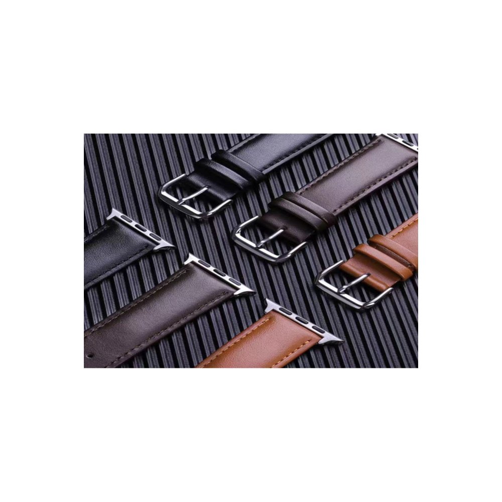  Apple Watch 44mm NL26 Deri Kordon - Kahverengi